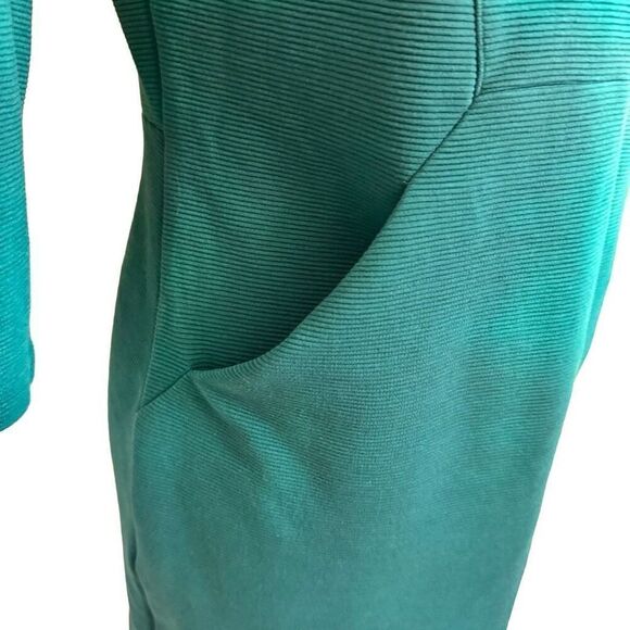 Boden Bronte Ottoman Dress Emerald Green Ribbed 3/4 Sleeves Size 4P - Picture 3 of 6